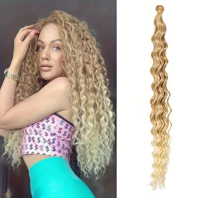Crochet Hair DEEP Curly Hair Fried Dough Twists Pigtail Ponytail Wig Synthetic Wig Natural and Comfortable for Any Occasion