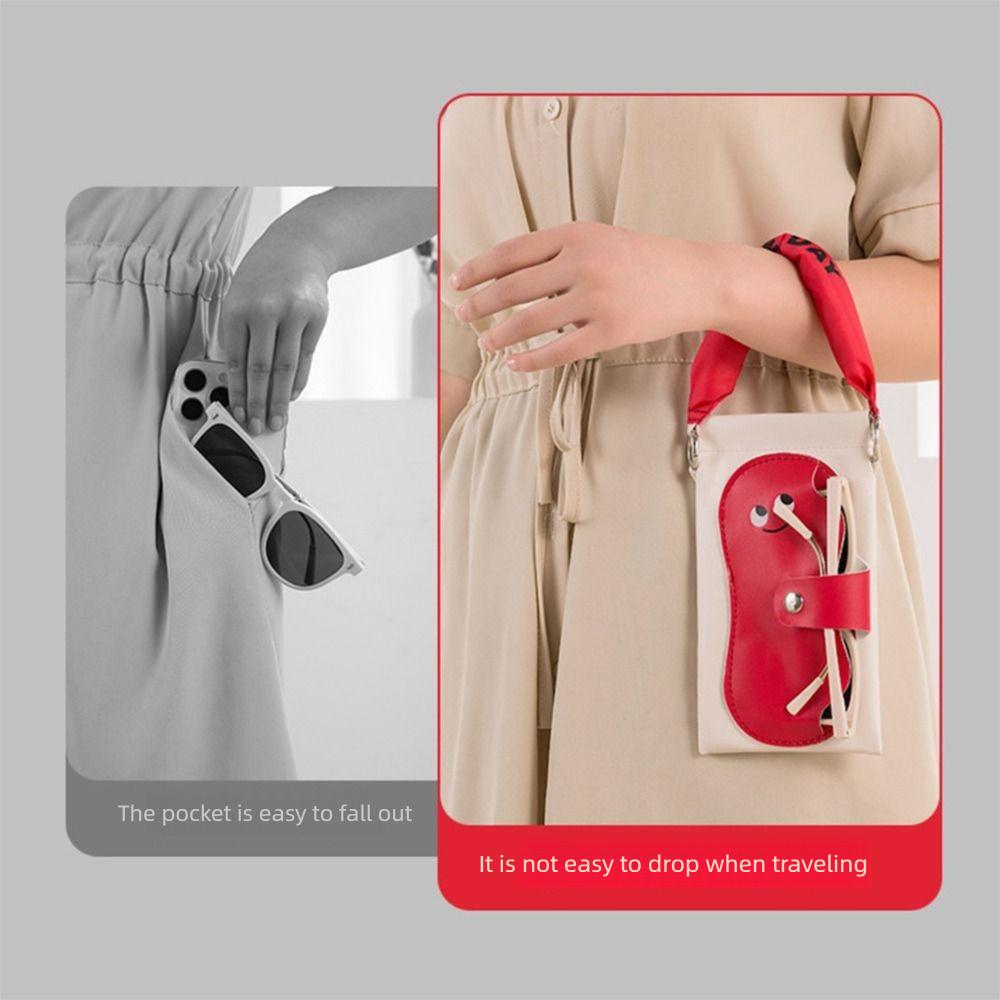 Creative Eyeglasses Storage Bag Portable Myopia Glasses Case Simple Cartoon Handbag Outdoor Sports