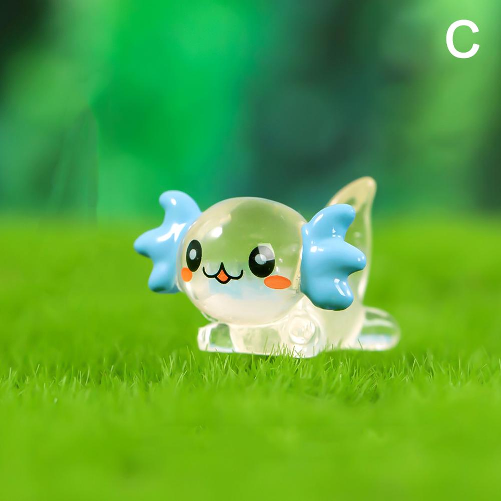 

Светящийся ночью мини Ambystoma Mexicanum смола миниатюрное украшение аксолотль Ta Декор сад DIY L O4Y9 orange-1pcs