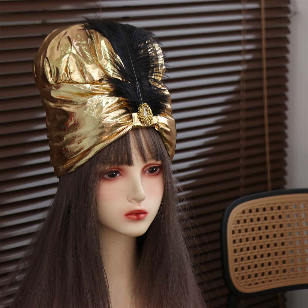 Head Wrap Arab Pleated Turban Arabian Hats Sultan Costume Headwear Costume Accessory