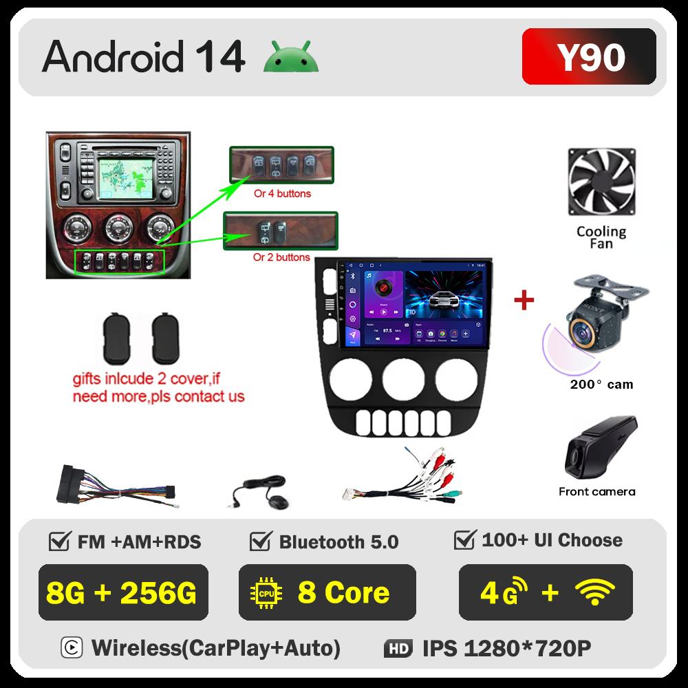 For Mercedes Benz M-Class W163 ML 1997-2005 Carplay Auto Screen Wireless Android Auto Car Intelligent Systems AutoMotive 8 Core