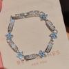 Exquisite Purple Zircon Flower Bracelet - Luxurious and Versatile Hand Jewelry