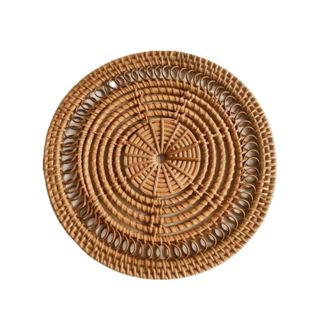 30x30 Cm Wicker Round Woven Flower Design Entrance Grass Wall Decoration Handmade Dry Grass Wall Hanging