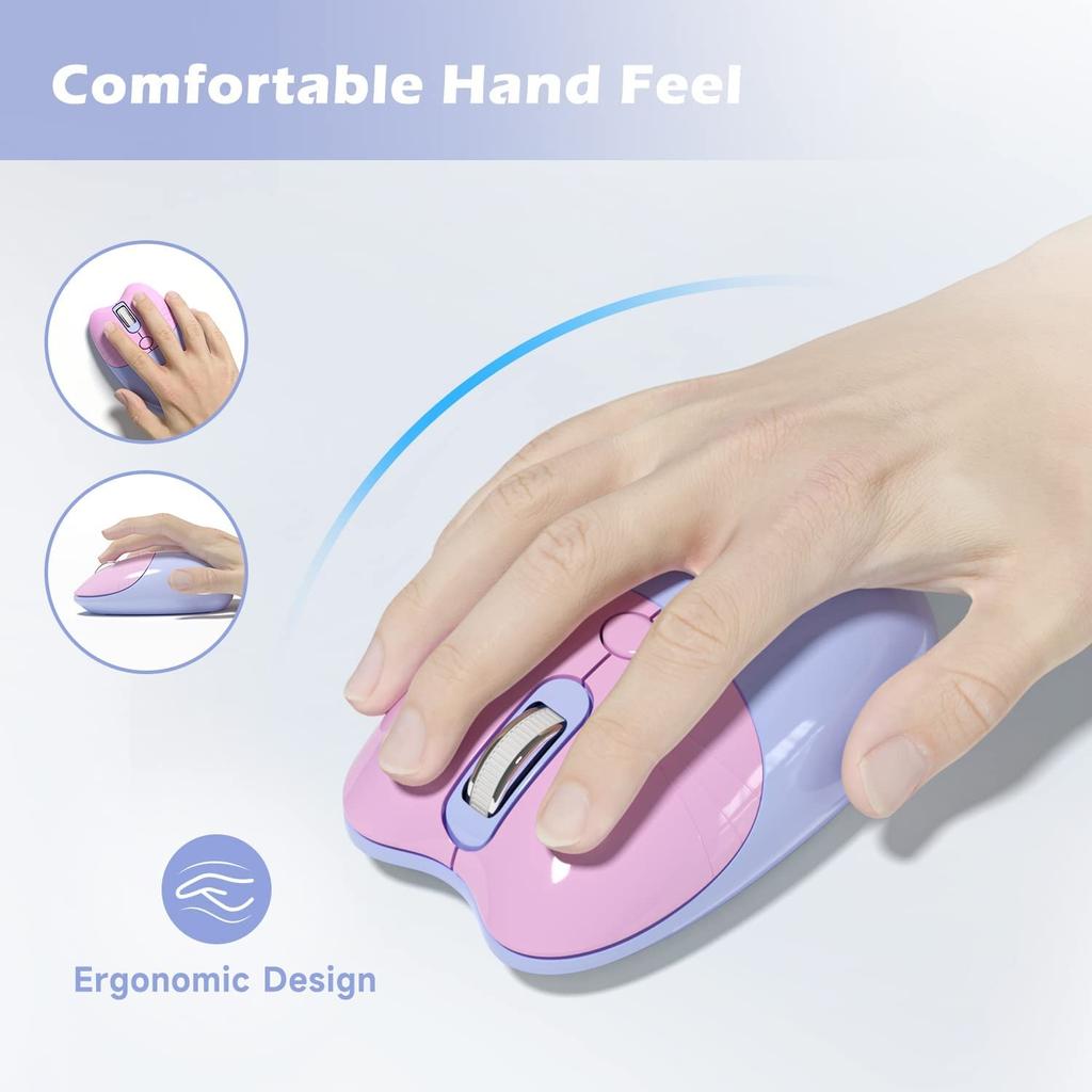 Bluetooth +2.4G Wireless Mouse Cute Silent Computer Mouse With USB Receiver 3 Adjustable DPI Portable Mobile Cordless Mouse