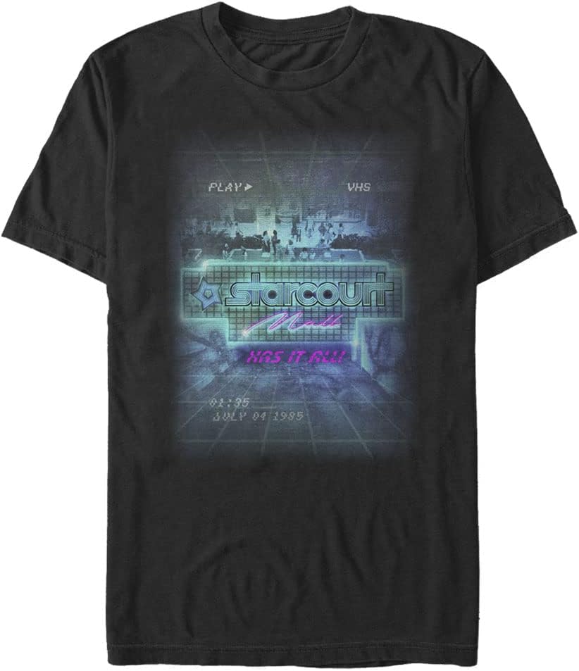 Stranger Things Men s Big & Tall Mall Poster T-Shirt XL