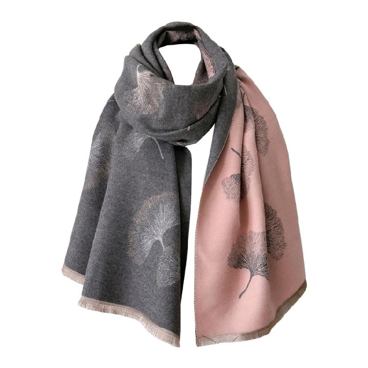 Oversized Shawl Wrap Leaf Print for Women Warm and Soft Multicolor Wrap