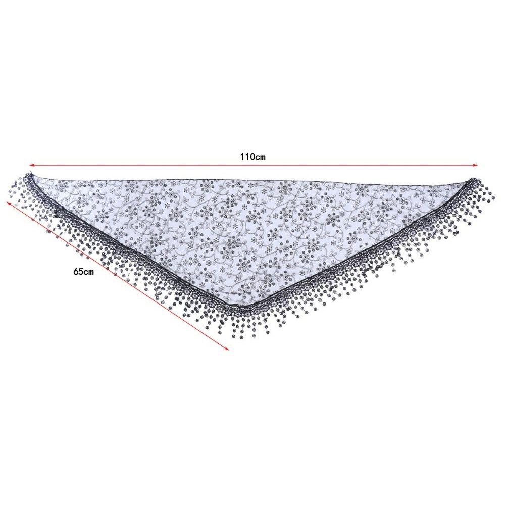 Floral Hollow Shawl Triangle Sequined Gauze Scarf New Lace Veil Headscarf