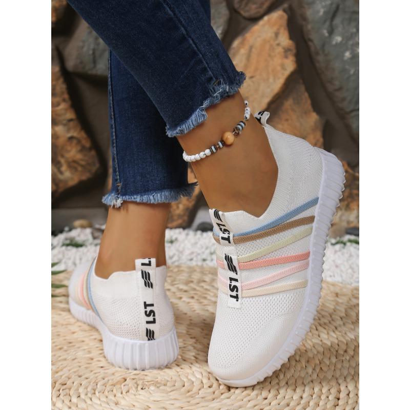 Spring 2025 New Women's Sports and Casual Shoes, Breathable Sock Shoes, Low-top Mesh Running Shoes for Women
