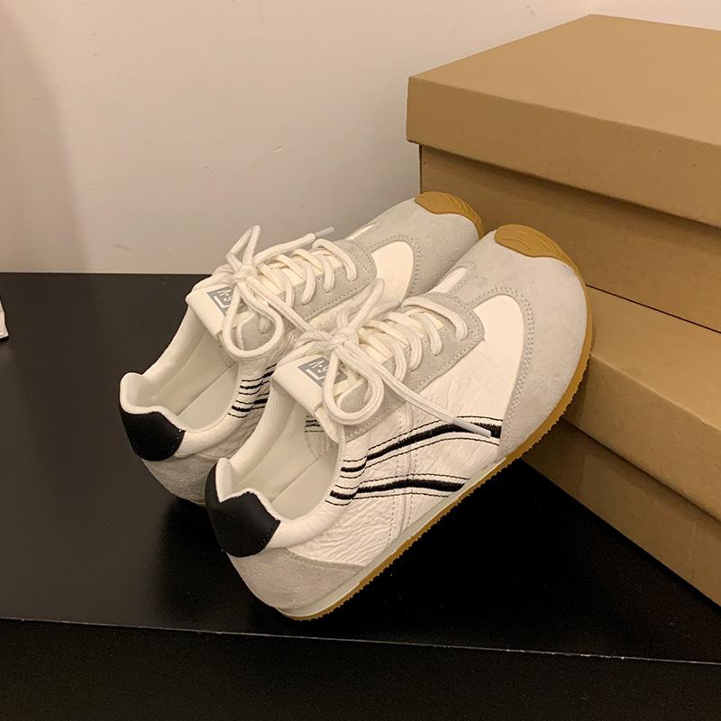 2025 spring German training shoes women's shoes new popular retro color matching fashion Forrest Gump shoes versatile white shoes board shoes