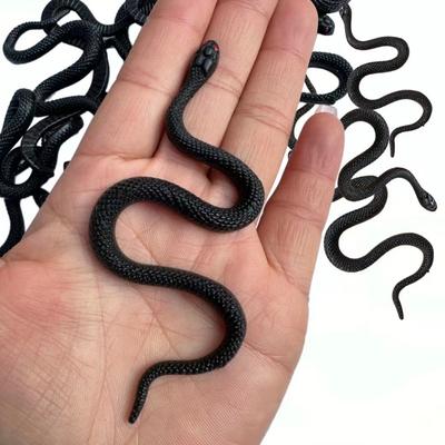 10cm 15Pcs Fake Realistic Rubber Toy Snake Simulation Soft Glue Snake Scary Halloween To Scare Birds Props Prank Trick Toy Gift