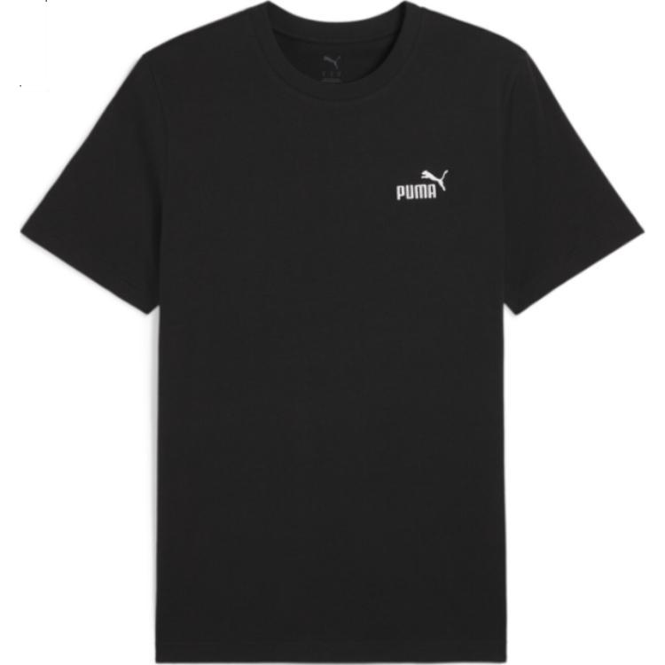Puma Logo Round Neck Letter Short Sleeve T-Shirt Men Tops Black 682534-01