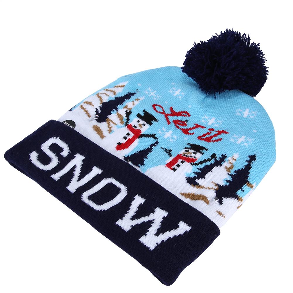 Christmas Knitted Soft Warm Winter Hat Light Hat for Children Adults Festivals Holiday PartyType 6