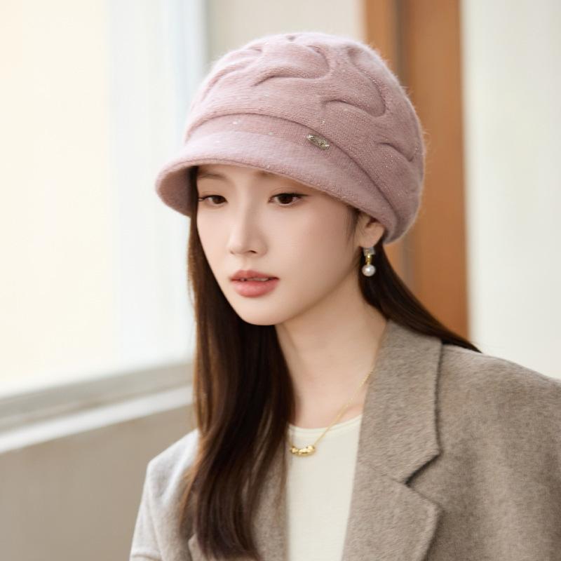 Winter Thickened Warm Rabbit Hair Mother Hat Outdoor Windproof Ear Protection Knitted Hat Wool Hat