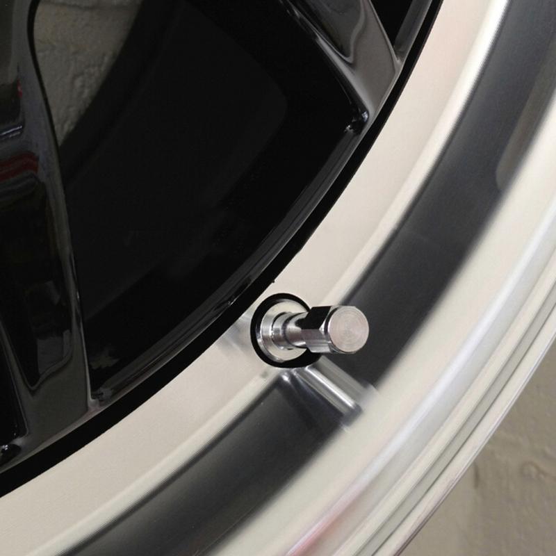 Autoreifenventil, 4 Stück TR48E Einschraubbare Auto-Schlauchlos-Radreifen-Ventilschaft-Staubkappenabdeckung Fahrzeug Edelstahl Metall Gerade Öffnung