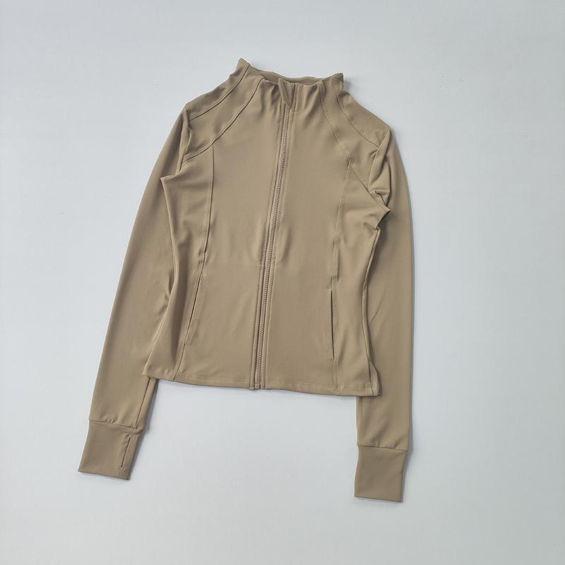 Women Sports Jacket Zip Fitness Yoga Shirt Workout Running Coats Warm Gym Long Sleeve Cardigan Slim Tight Jacket Activewear