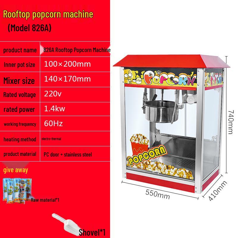 Commercial Electric Double Pot Popcorn Maker with Butterfly Tabletop Roof