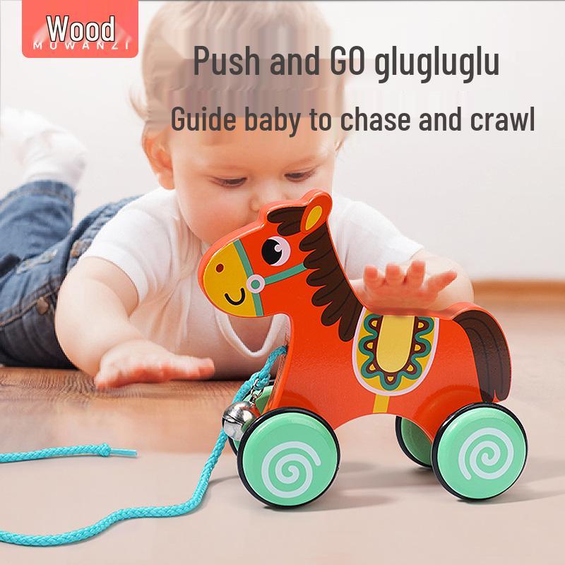 

Wooden Pull-Along Cartoon Animal Walker for Toddlers