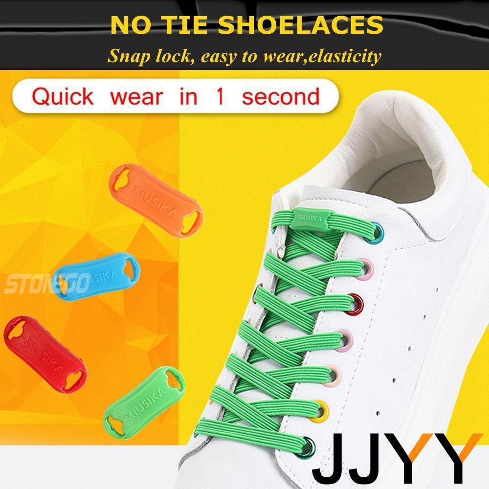 1Pair No Tie Elastic Shoelaces for Sneakers Flat Rubber Bands Quick Fit for Kids and Adults Durable Shoelace Replacement
