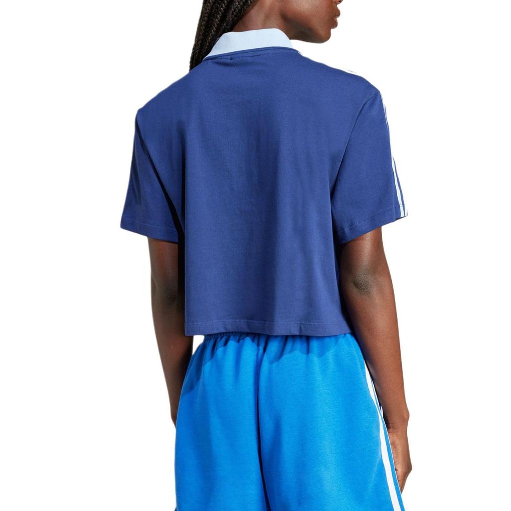 adidas Originals LOOSE CROP Polo Shirt Women's Dark Blue IX3543
