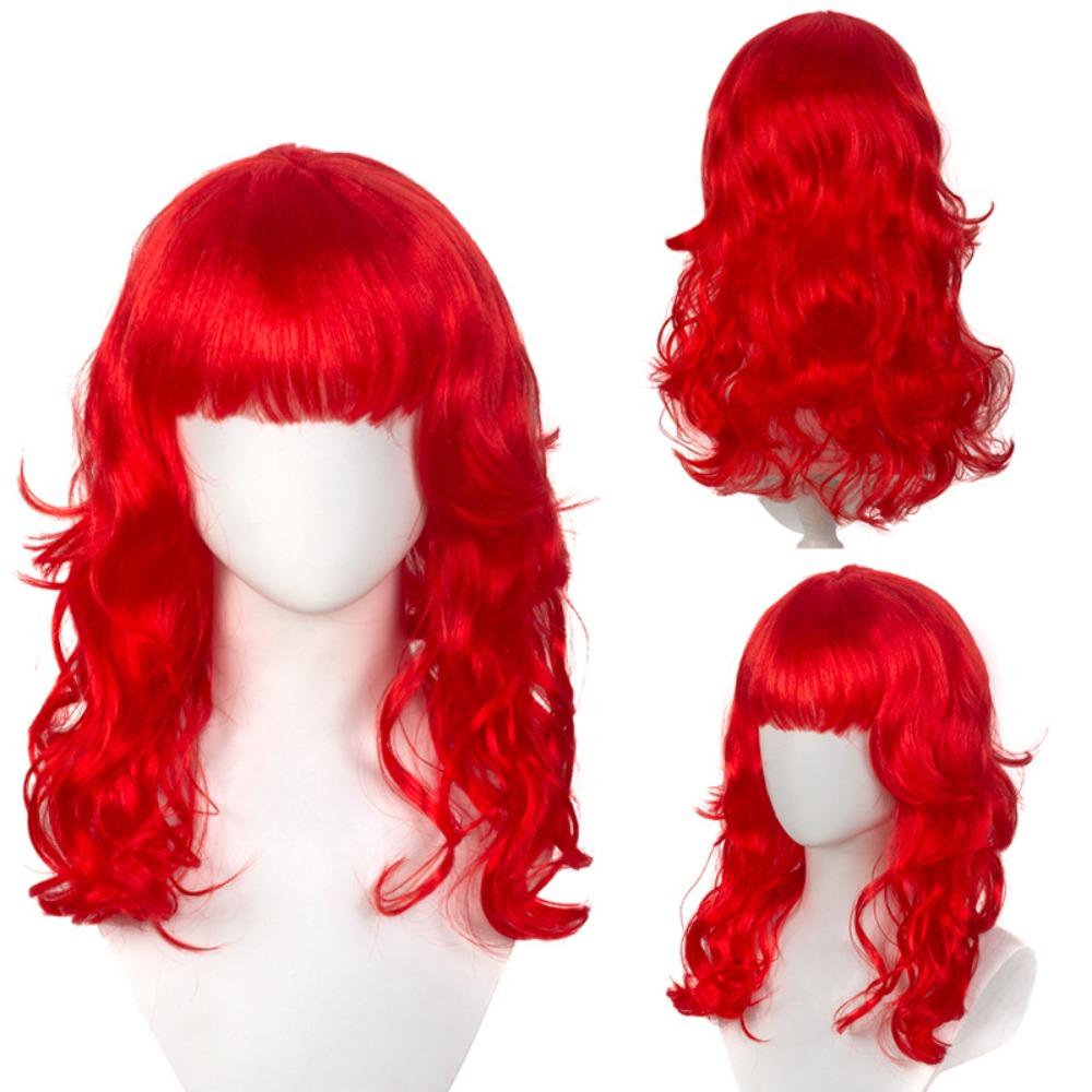 Harajuku Orange Blue Gold Grey Curly Wigs Synthetic Women Layered Wigs  Role-playing