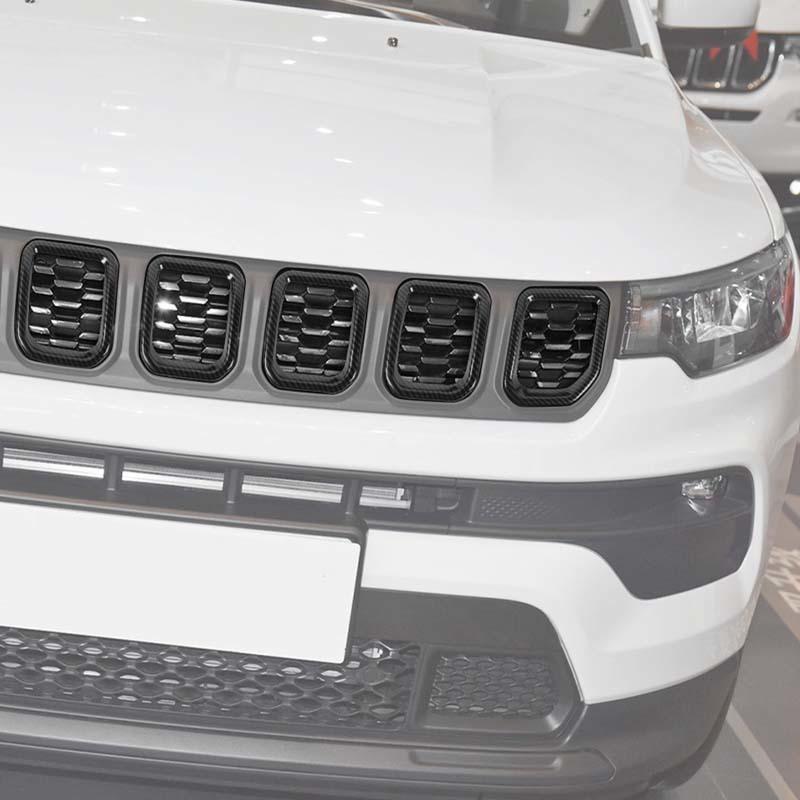 Auto Kühlergrill Motorhaube Dekoration Abdeckung Aufkleber Für Jeep Compass 2021 Aufwärts ABS Auto Außenzubehör