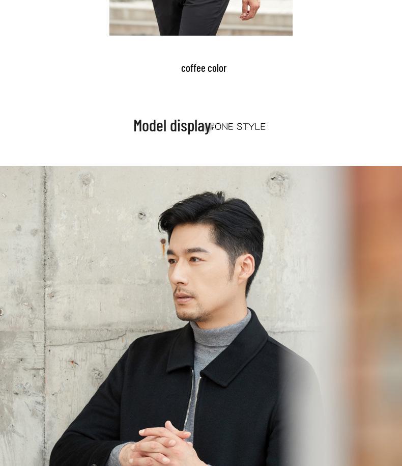 Men's Double-Sided Cashmere Tweed Coat: 100% Wool, Short Lapel, Autumn/Winter Business Jacket