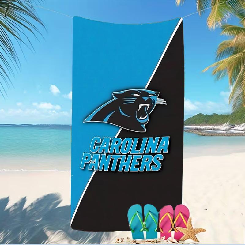 Beach Towel with Carolina Panthers Pattern - Soft,absorbent,machine Washable Lightweight&Modern,swimming,Travel Essentials
