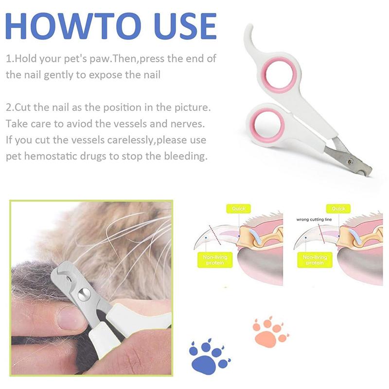 Professional Cat Nail Scissors Stainless Steel Pet Dog Grooming Gadgets Pet Nail Clippers Toe Claw Trimmer for Puppy Kitten