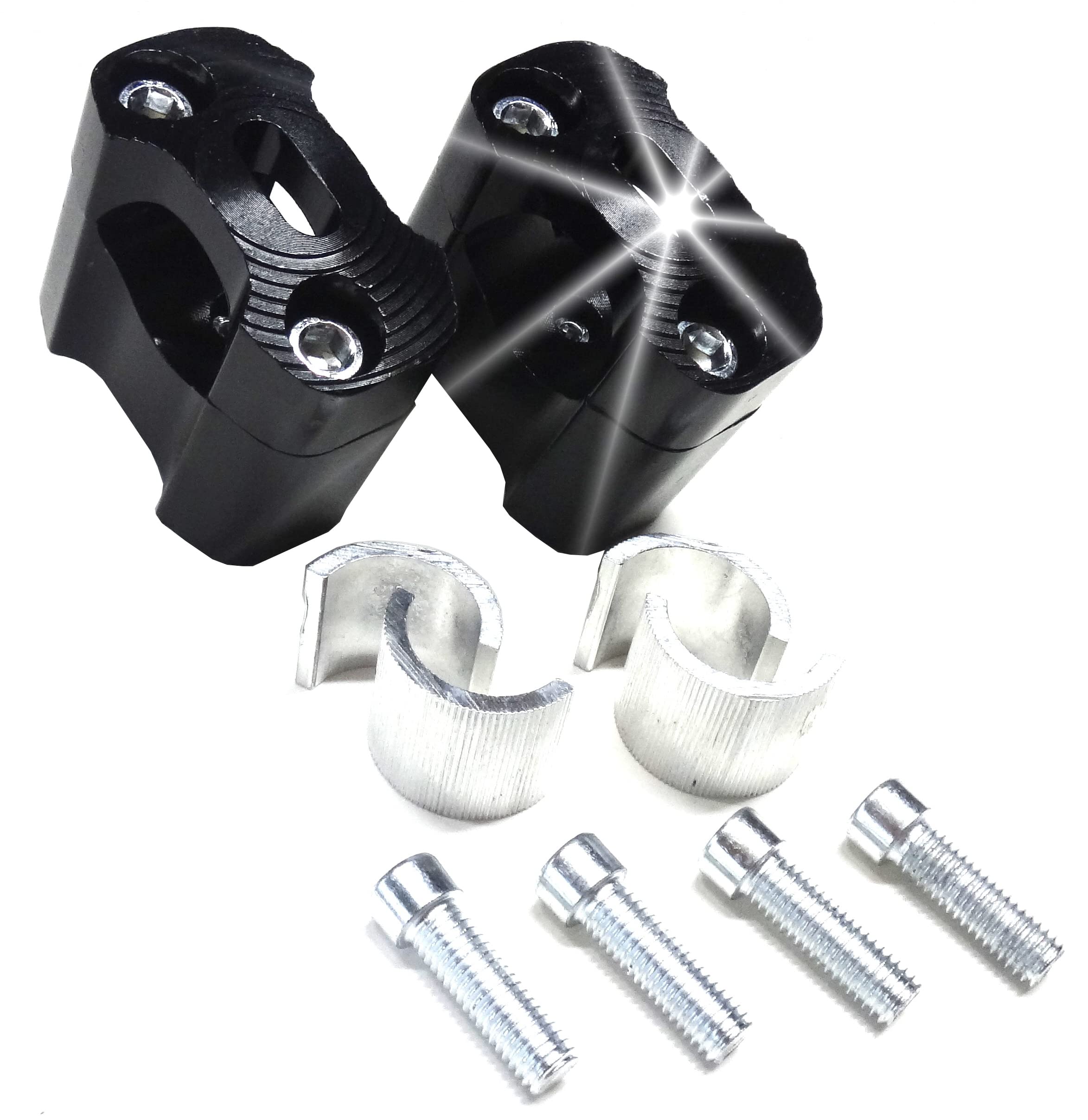 

Piece of peace product Handlebar Up Spacer, 20mm Up, Compatible with 22mm and 28mm Handlebar Diameters (Black)