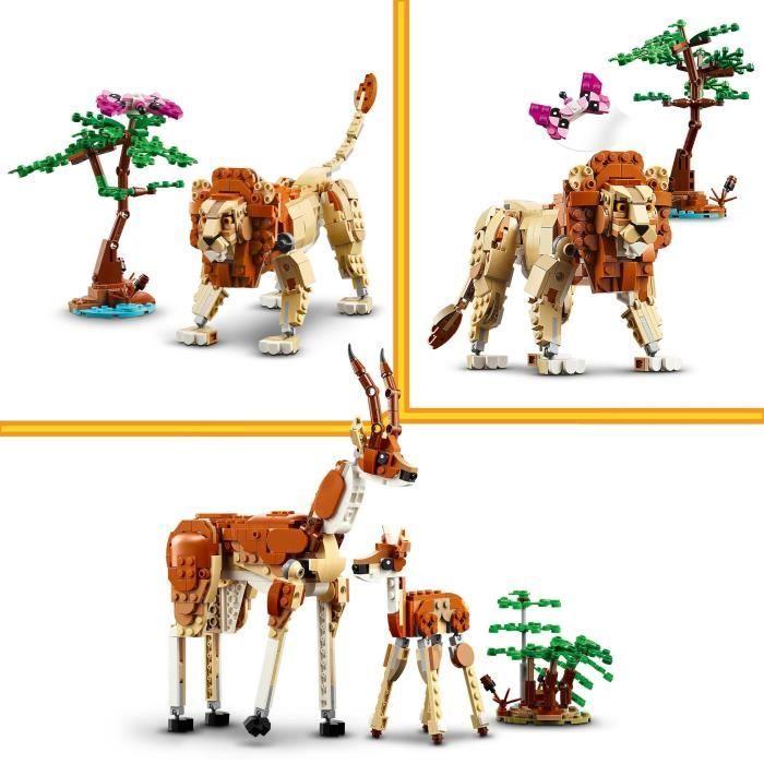 LEGO® Creator 31150 3-in-1 Safari-Wildtiere-Spielset mit Tierfiguren, Giraffe, Gazellen und Löwe