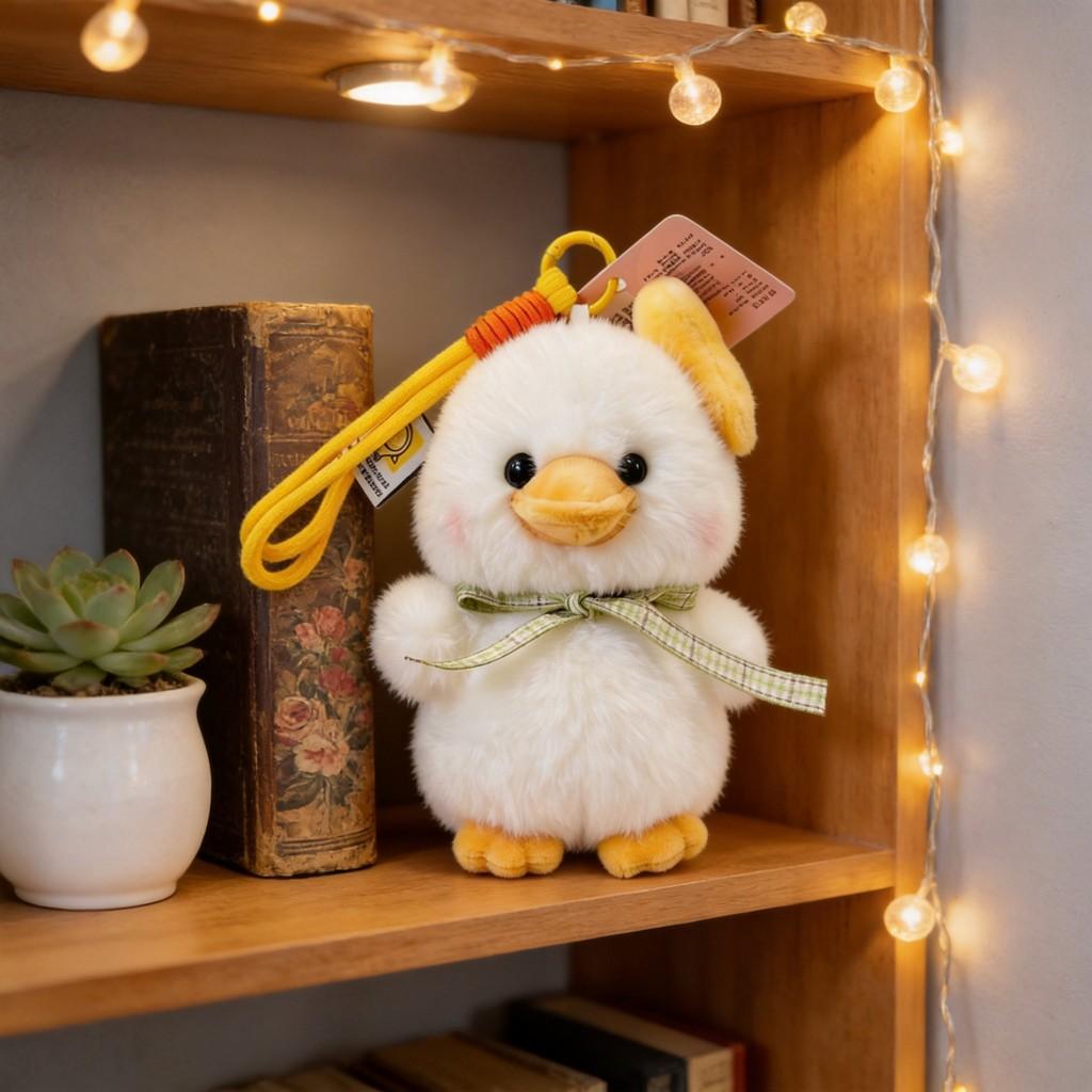 Mocha Duck Plush Toy Handheld Keychain With Hanging Rope For Kids And Collectors