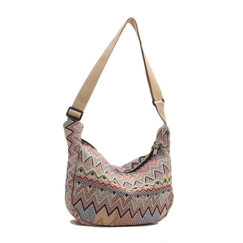 Ethnic Style Bag Women's New Fashion Trend Shoulder Bag Casual Armpit Bag Personality Contrasting Handbag Women