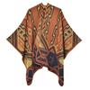 New Simple Geometric Split Jacquard Thickened Shawl Cape Autumn and Winter Warm Scarf Shawl