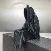 Gothic Death Sisters Figure Grim Reaper Bookshelf Sculpture 3D Printed Spooky Statues Holding Sickle Desktop Ornaments Halloween