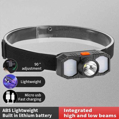 LED-Stirnlampe, tragbar, Mini, EDC, wiederaufladbar, Scheinwerfer, Outdoor, Angeln, Erkunden, wasserdicht, Notfall-Stirnlampe