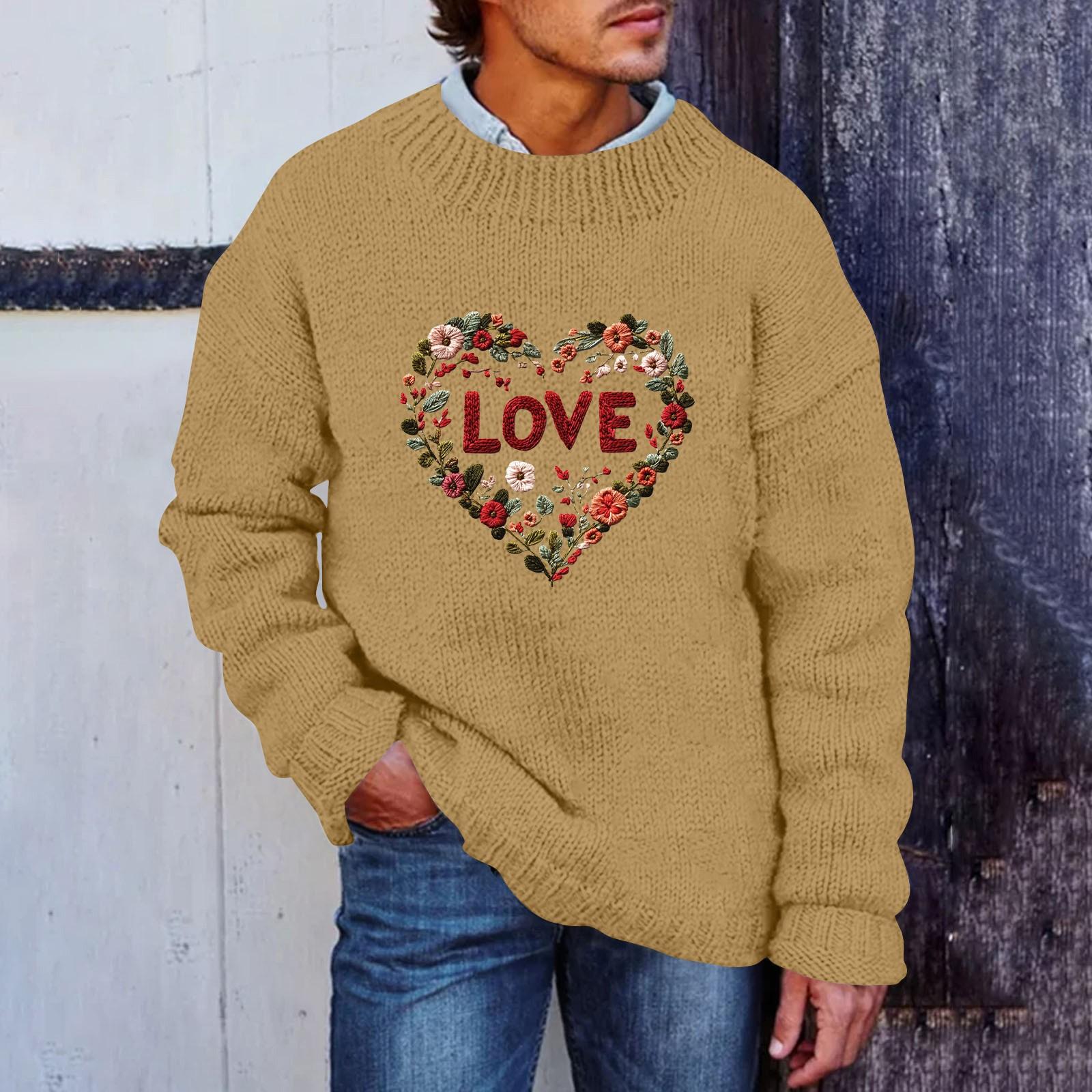 

Мужской принтованный искусственный свитер, толстовка с круглым вырезом, свободный топ с длинными рукавами XXXXL хаки