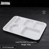 A5 Food Grade Melamine 6-Compartment Rectangular Meal Tray