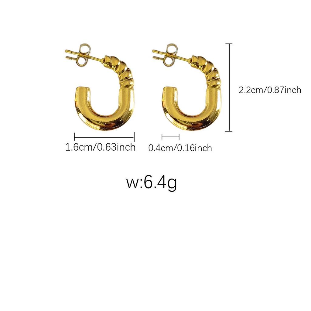 18K Gold Plated Fashion Texture Women's Earrings - European, American, Middle Eastern, African, Southeast Asian Styles