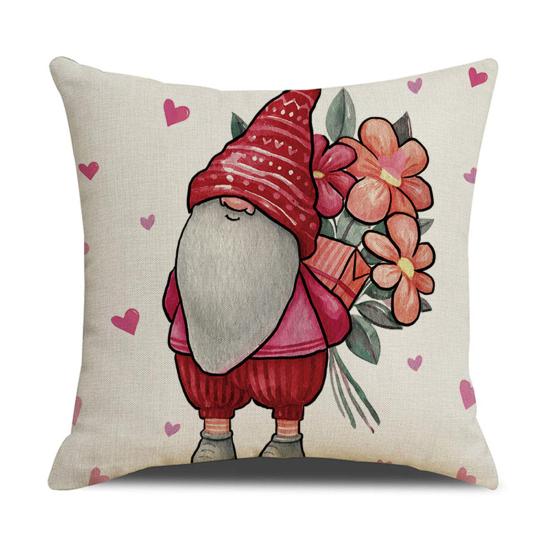 

Наволочка на День святого Валентина, милое сердце с изображением любви, кукла-гном, узор красного и белого цвета, чехол для диванной подушки, спальня, автомобиль, квадратная подушка, Shams, постельные принадлежности 45x45cm C