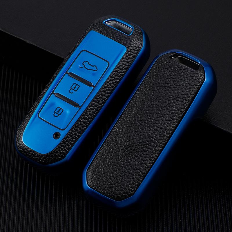 Baojun Car Key Case: 730, 200E100, 560, 530, 630 Leather Pattern Protective Shell with Buckle for Women