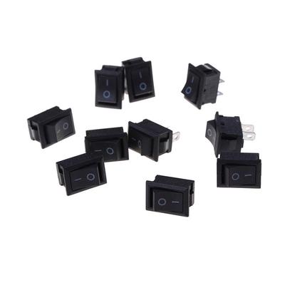 250V Black ON//OFF Rocker Switch Rectangle SPST Plastic Single Pole Single Throw