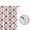 2pc Cute Ladybug and Strawberry Curtains, Polyester Fabric, Machine Washable, Suitable for Bedroom and Living Room Decoration