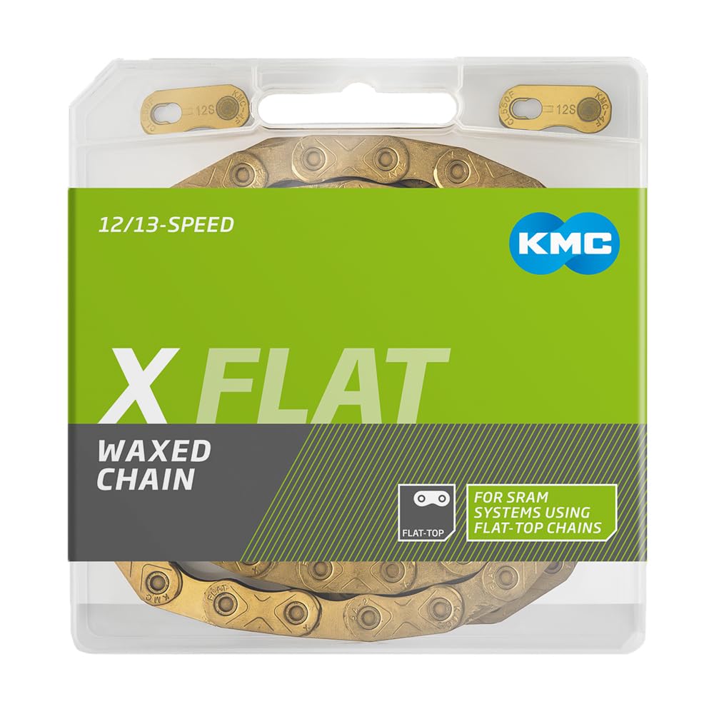 

KMC Speed Вощеная Плоская Верхняя 126 Золотая X-Flat 12/13 Цепь, Звенья, Ti-N