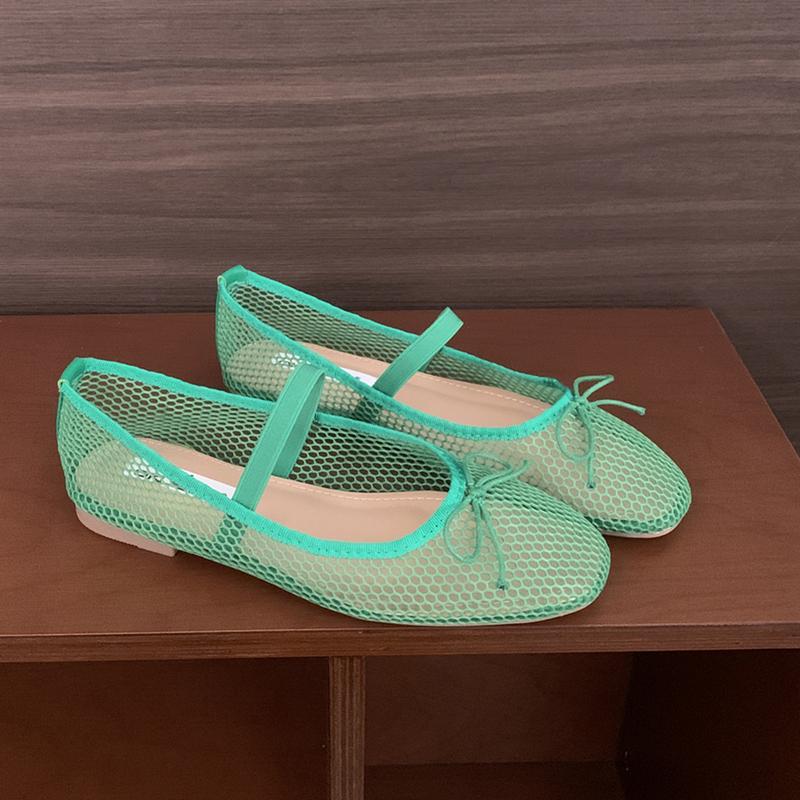 Fashion SUOJIALUN 2025 Summer New Brand Women Flat Shoes Fashion Mesh Ladies Elegant Boat Shoes Round Toe Shallow Slip On Ballerina Shoe