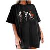 Women's Loose Blouse Round Neck Short Sleeve Halloween  Print T-shirt Top