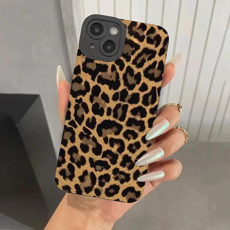 Leopard Design Stylish Pink Pattern Phone Case For iPhone 15 14 13 12 11 Pro Max Mini XS XR X 7 8 15 Plus SE 2022 Soft Cover