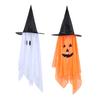 Halloween Hanging Decoration Outdoor Hanging Pumpkin Ghost with Witch Hat for Outside Yard Porch Lawn Tree Decor