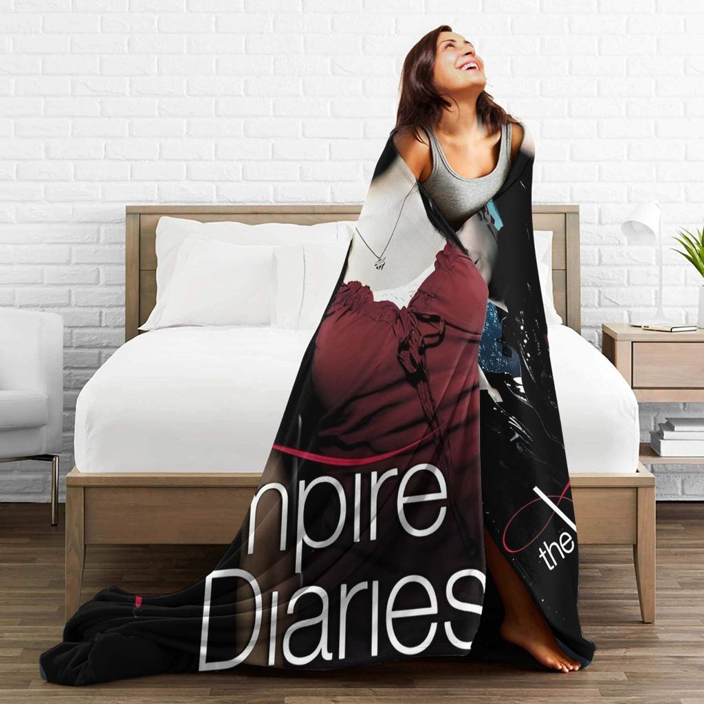 The Vampire Diaries Damon salvatore Blanket Print Plush Throw Blanket For Home Decor Travel Office Flannel Bedspread Bed Cover