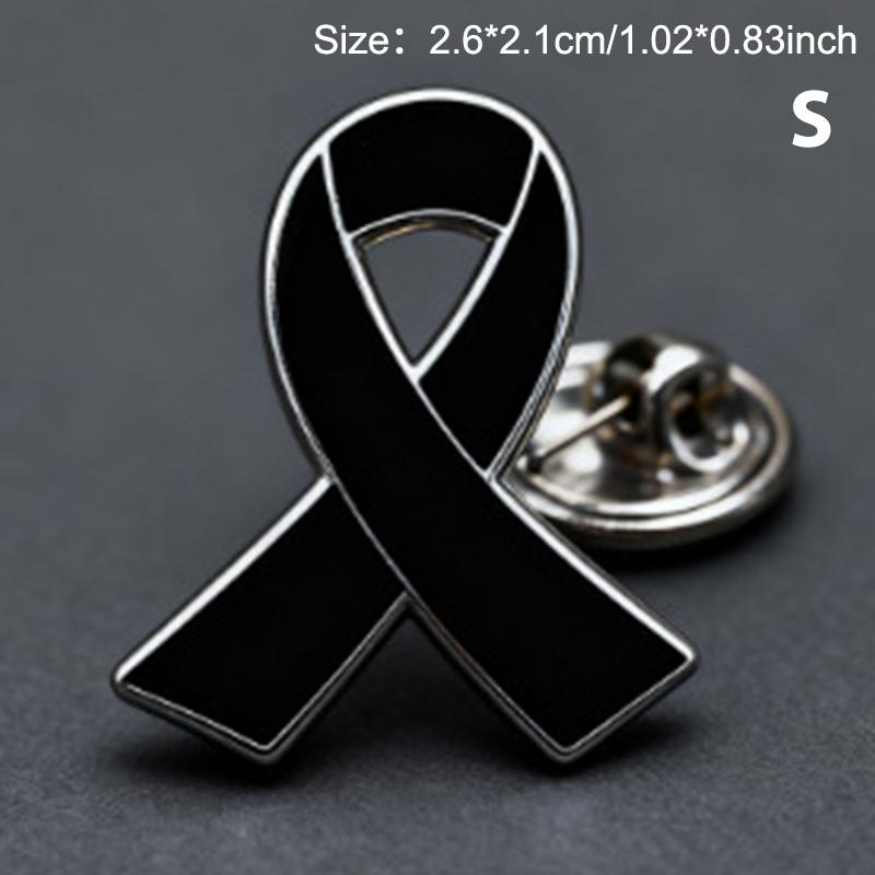 

Remembrance Memorial Mourning Lung Cancer Emphysema Awareness Black Ribbon Pin Brooch Funeral Memorial Brooch Decorations S