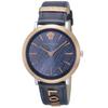 Versace V-CIRCLE Women's Watch, Blue Dial, Stainless Steel, Sapphire Crystal, Quartz Movement, 38mm, Swiss Made, VBP090017
